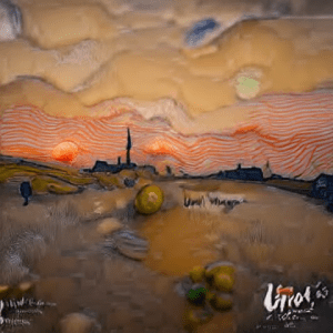 Ένα ηλιοβασίλεμα στον Άρη στο στυλ του Van Gogh